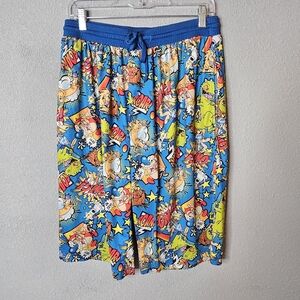 Nickelodeon Lounge Shorts Mens XL 90s Cartoons Rugrats Ren Stimpy Rocko Pajama